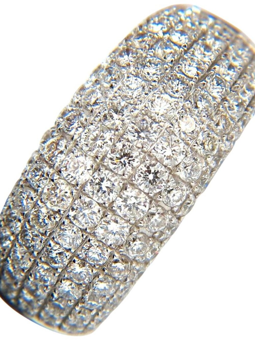 2.77CT FULL CUT DIAMONDS BEAD SET WIDE BAND RING 18KT 10MM SIZE 6.75*